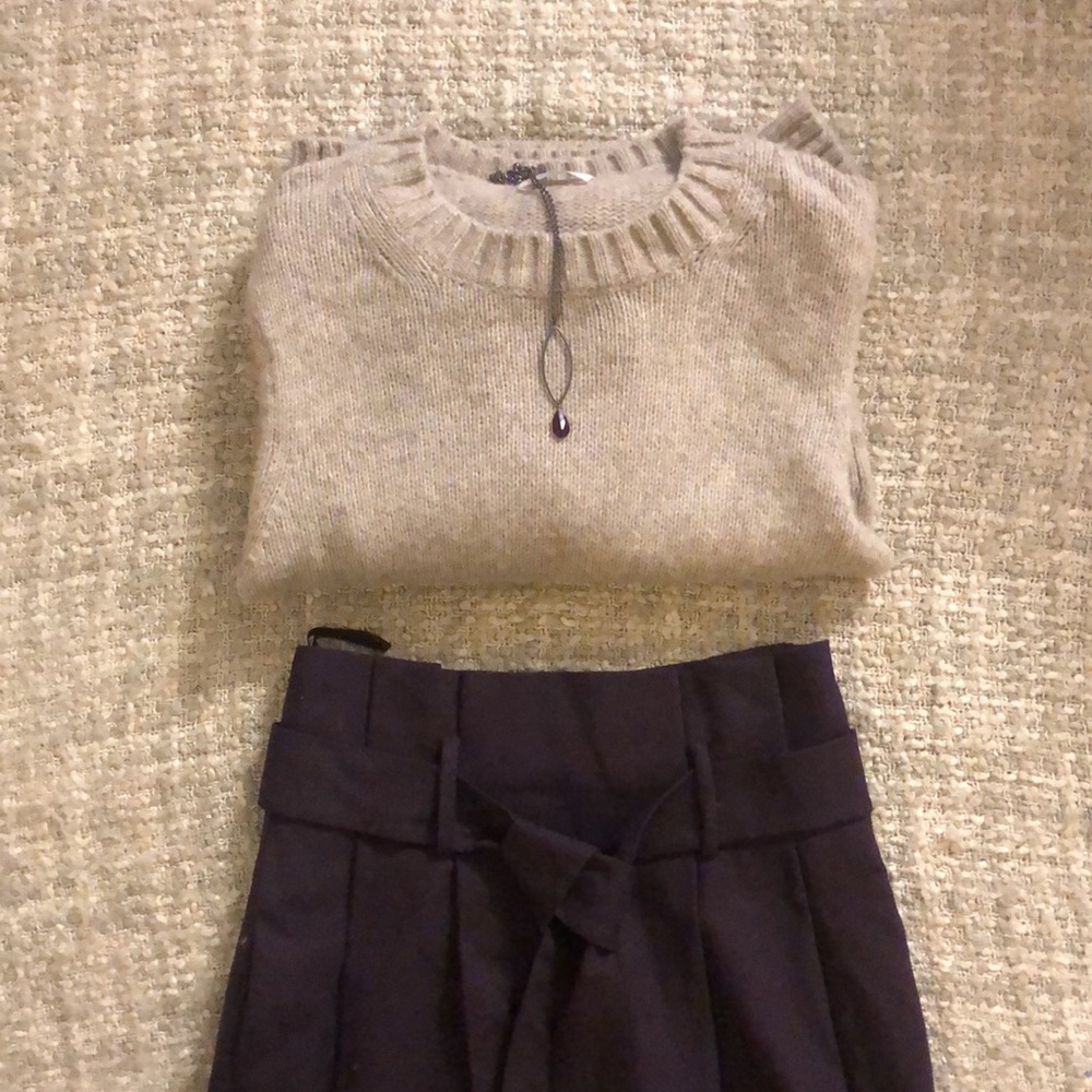 Aritzia Beige Crewneck Sweater